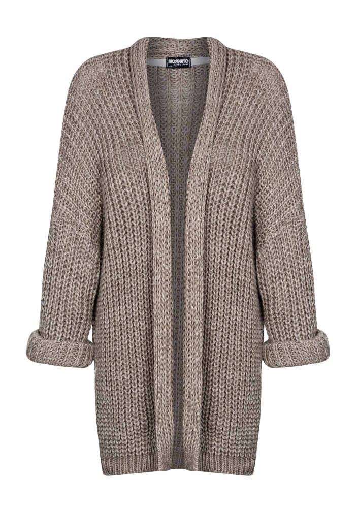 DŁUGI SWETER O GRUBYM SPLOCIE