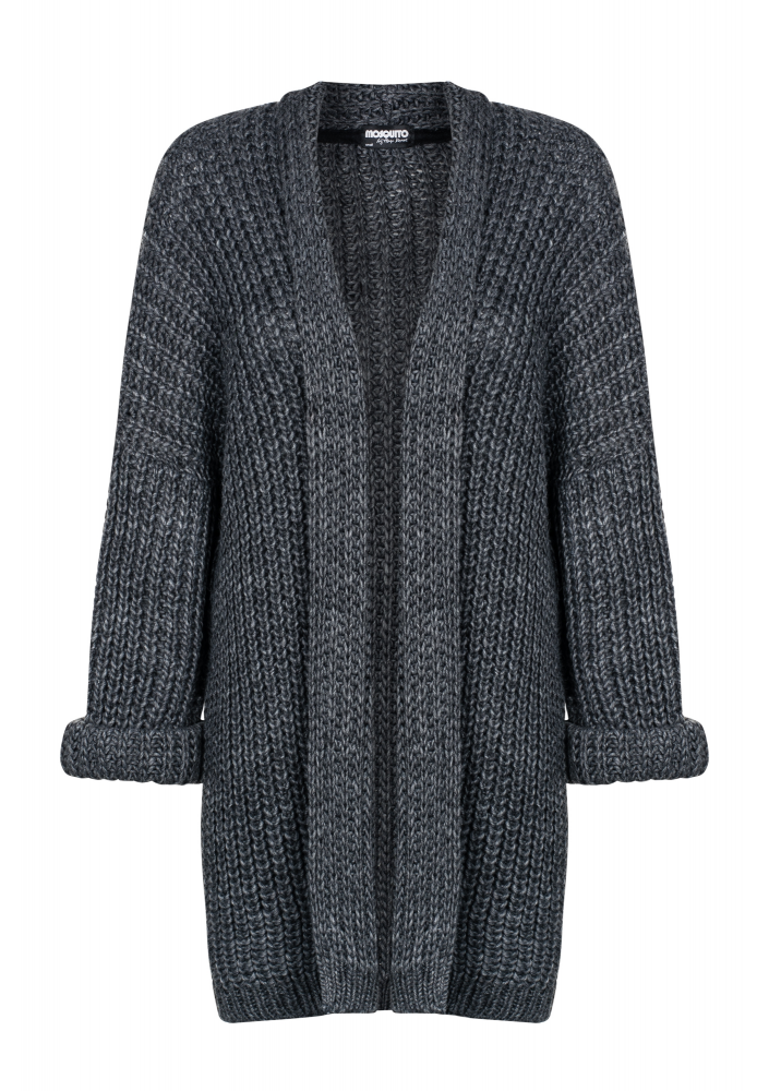 DŁUGI SWETER O GRUBYM SPLOCIE