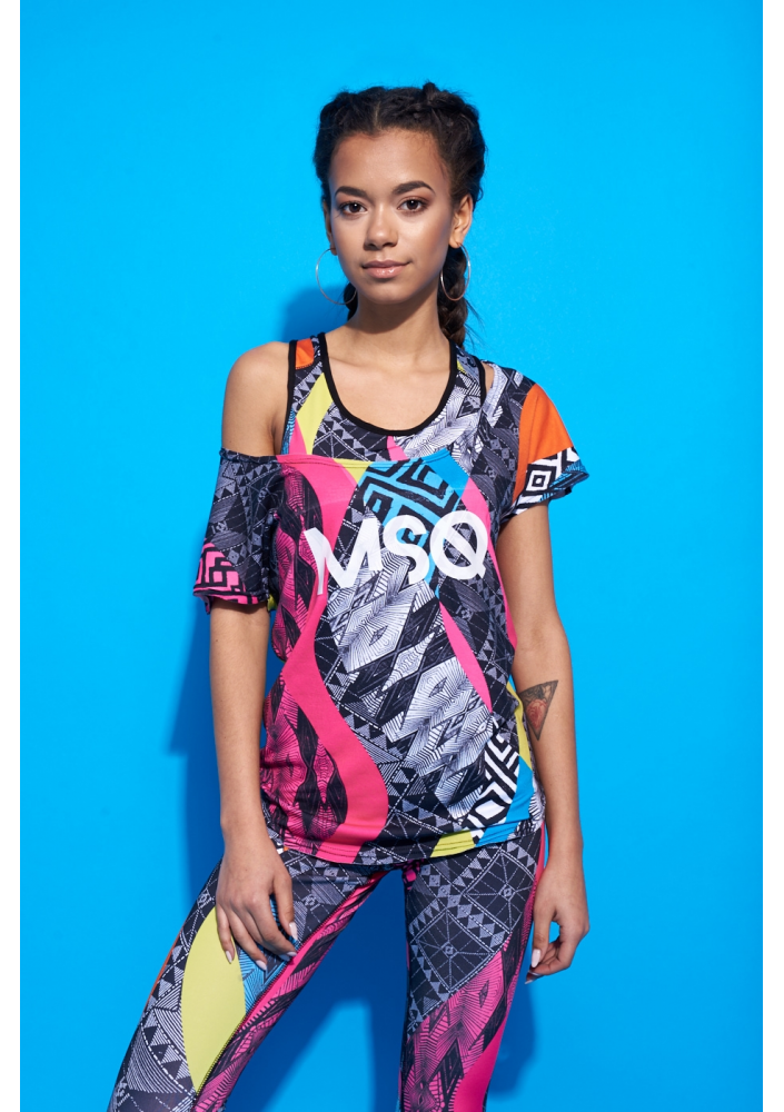 KRÓTKI TOP COLORS PRINT