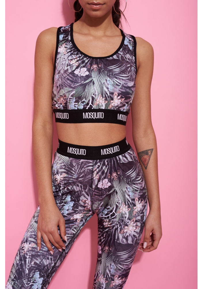 KRÓTKI TOP FLOWERS SPORT