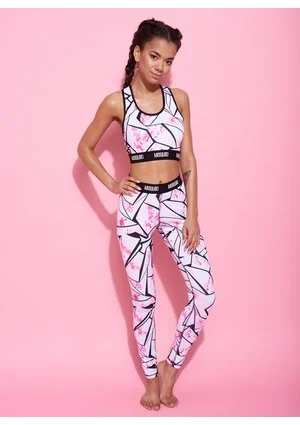 KRÓTKI TOP PINK GEOMETRIC