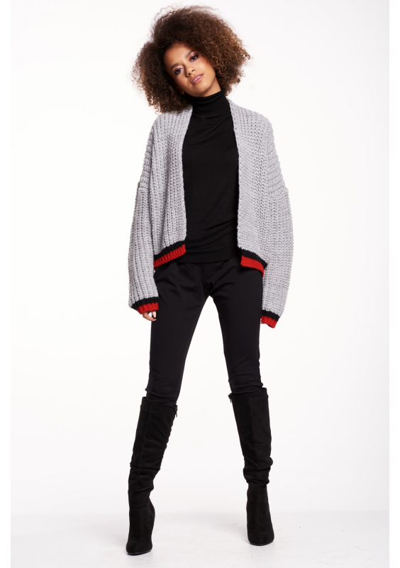 SZARY SWETER TYPU BOMBER