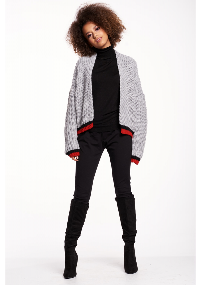 SZARY SWETER TYPU BOMBER