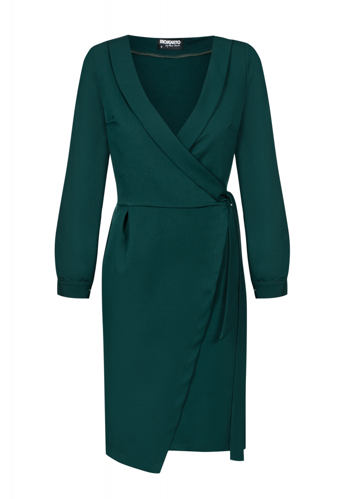 KOPERTOWA SUKIENKA  Z WIĄZANIEM