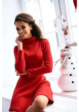 TWO PIECES KNITWEAR SET WITH TURTLENECK TOP