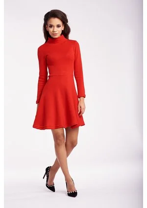 TWO PIECES KNITWEAR SET WITH TURTLENECK TOP