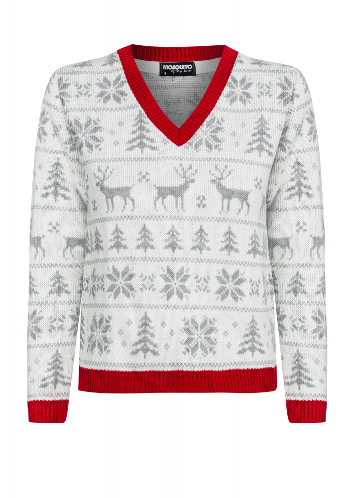 WINTER TIME SWEATER WITH RED EDGES