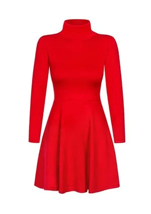 TWO PIECES KNITWEAR SET WITH TURTLENECK TOP