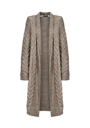 DŁUGI SWETER Z WARKOCZEM GREY