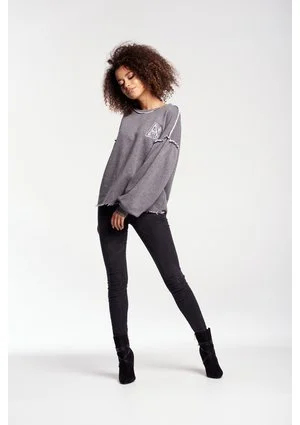 BIRDS PRINT SWEATSHIRT WITH HOODIE