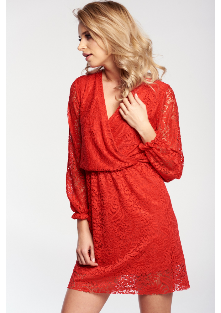 CROSSOVER LACE DRESS