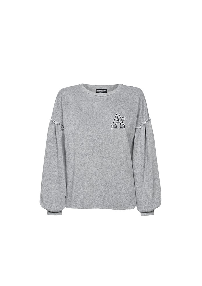 BLUZA Z SUROWYM WYKOŃCZENIEM I NASZYWKĄ