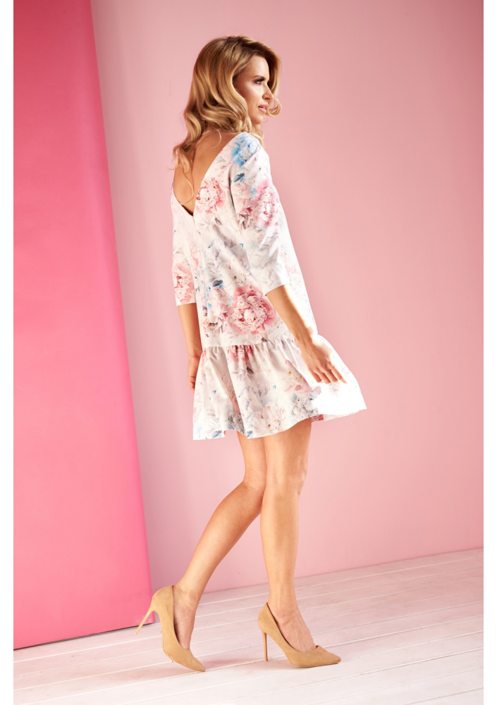 SUKIENKA W PASTEL FLOWERS Z FALBANĄ