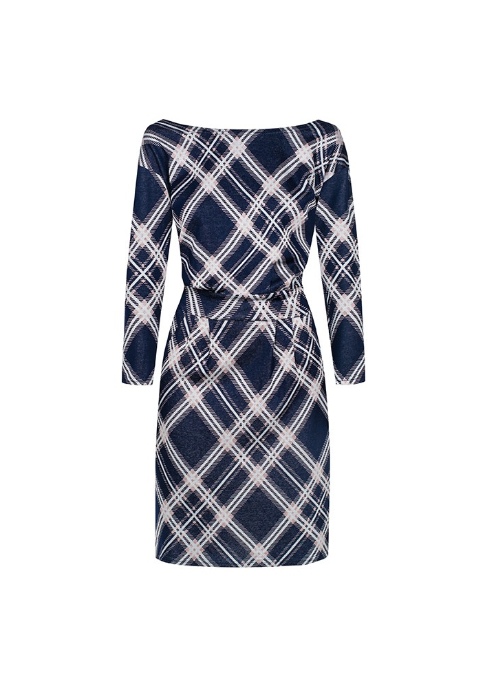 PENCIL DRESS IN HOUNDSTOOTH PATTERN