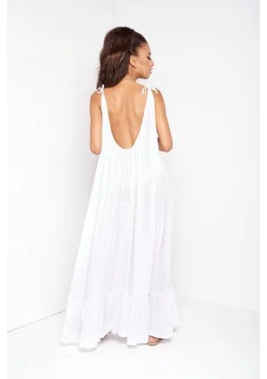 ZWIEWNA SUKIENKA MAXI WHITE