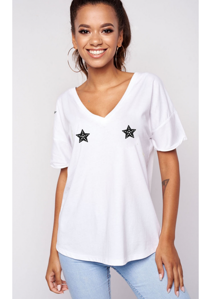 T-SHIRT V NECK "STARS"ILM
