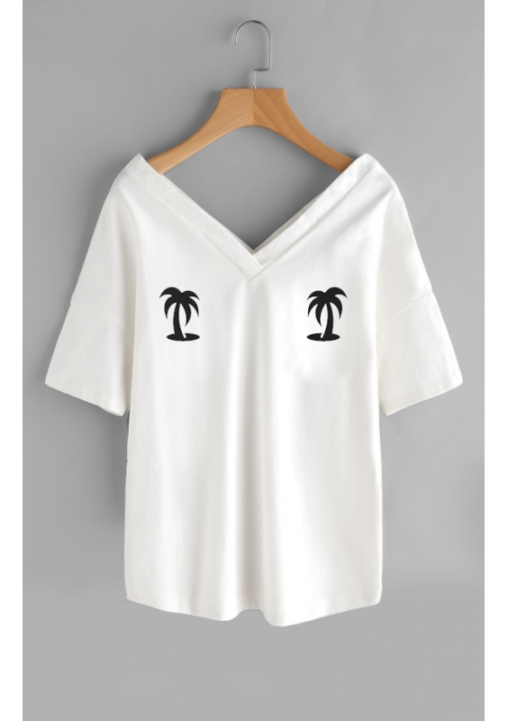 T-SHIRT V NECK "PALMS" ILM