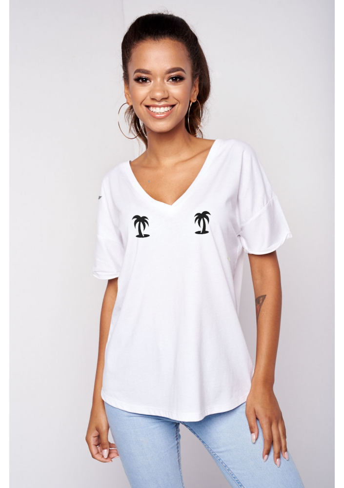 T-SHIRT V NECK "PALMS"ILM