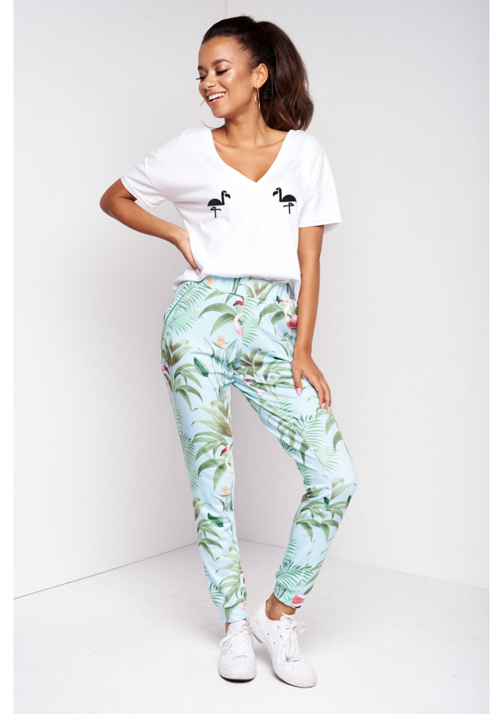 T-SHIRT V NECK "FLAMINGOS"ILM