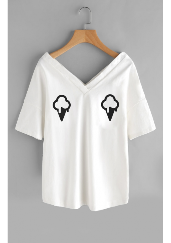 T-SHIRT V NECK "TRUSKAWKI" ILM