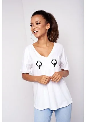 T-SHIRT V NECK "TRUSKAWKI"ILM