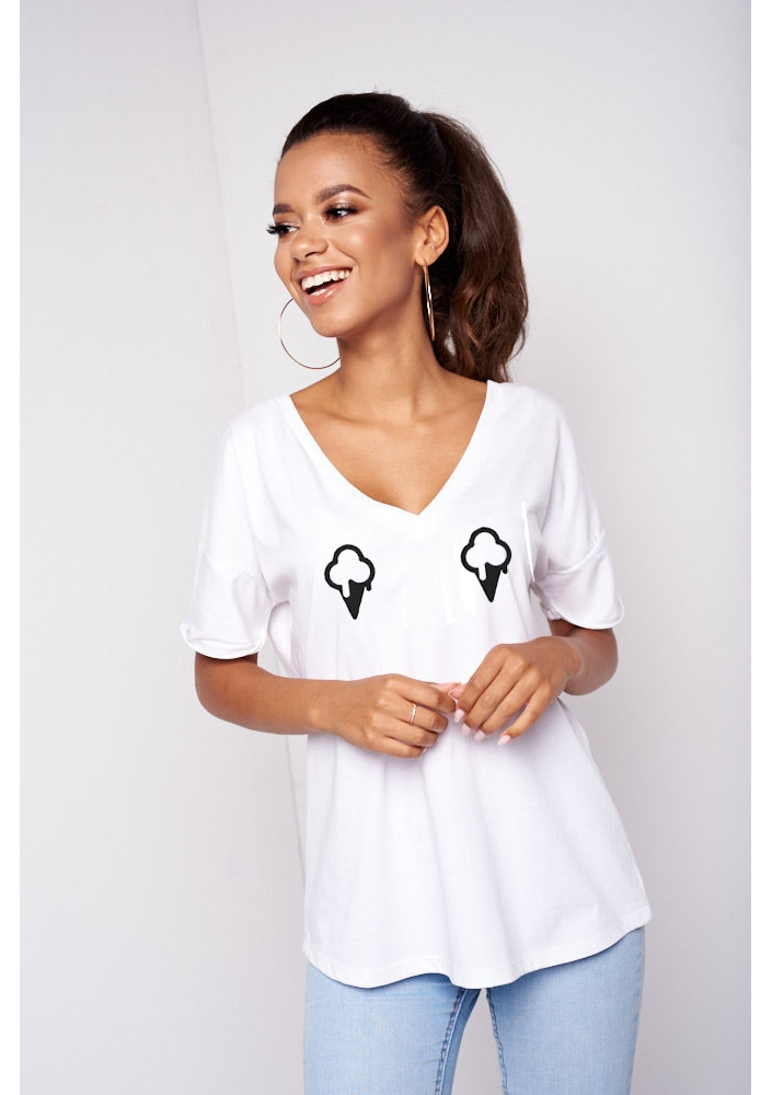 T-SHIRT V NECK "TRUSKAWKI" ILM