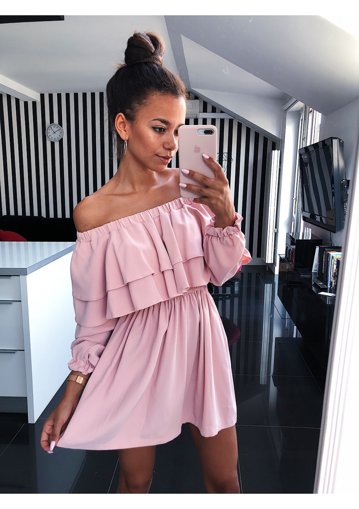 SKATER DRESS IN BLUE FLOWERS PRINT