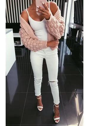 SWETER BOMBER Z OZDOBNYM RĘKAWEM ILM