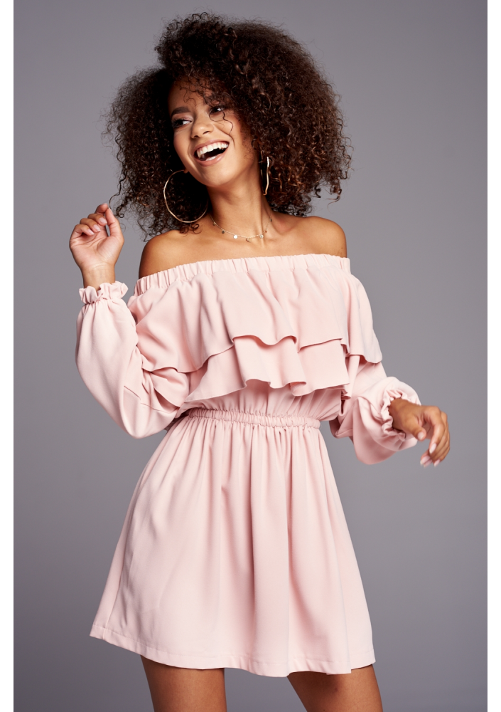 SKATER DRESS IN BLUE FLOWERS PRINT