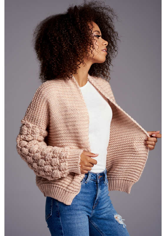 SWETER BOMBER Z OZDOBNYM RĘKAWEM ILM