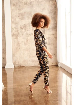 SPODNIE  PRINT GOLD BAROCUE  ILM