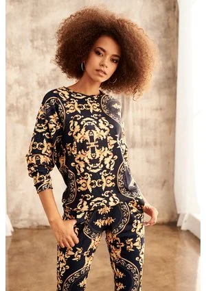 SPODNIE  PRINT GOLD BAROCUE  ILM