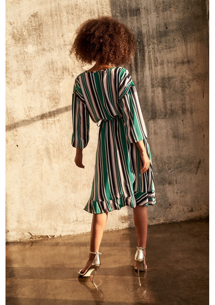 SUKIENKA W PASKI GREE Z KOPERTOWĄ GÓRĄ