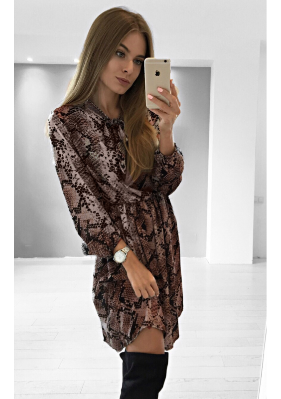 SUKIENKA Z WIĄZANIEM SNAKE PRINT ILM 003