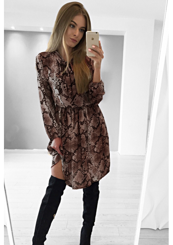 SUKIENKA Z WIĄZANIEM SNAKE PRINT ILM 003