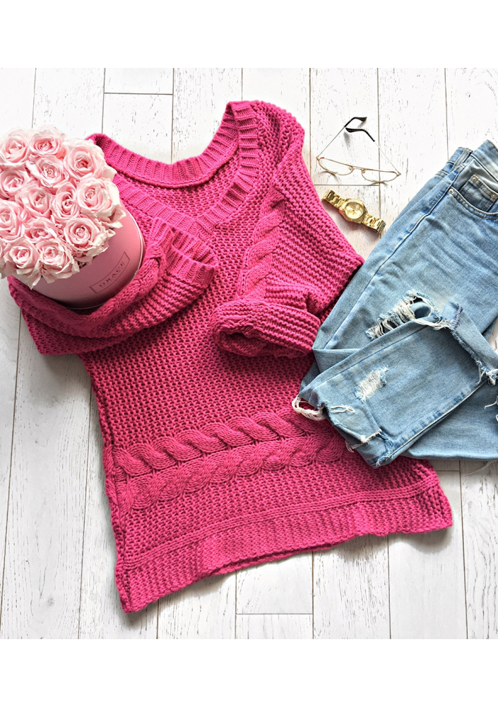 SWETER OVERSIZE Z WARKOCZEM ILM