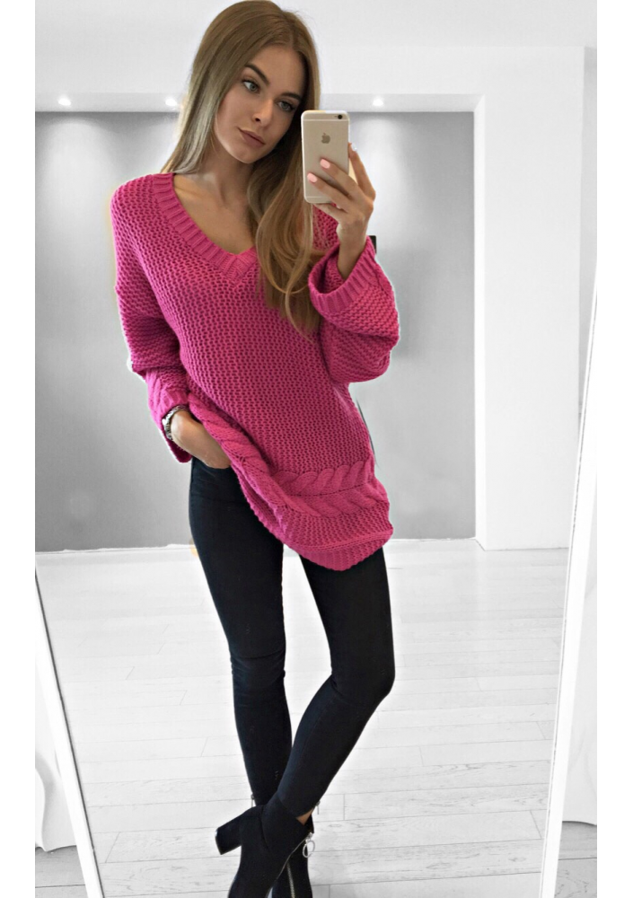 SWETER OVERSIZE Z WARKOCZEM ILM