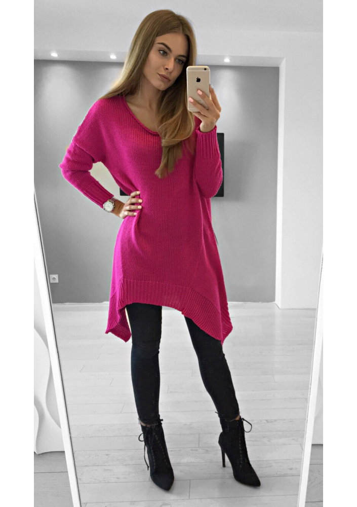 SWETER DŁUGI Z ASYMETRYCZNYM DOŁEM ILM