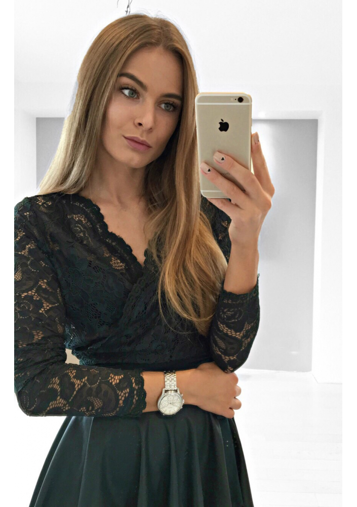 KOPERTOWY TOP Z KORONKI