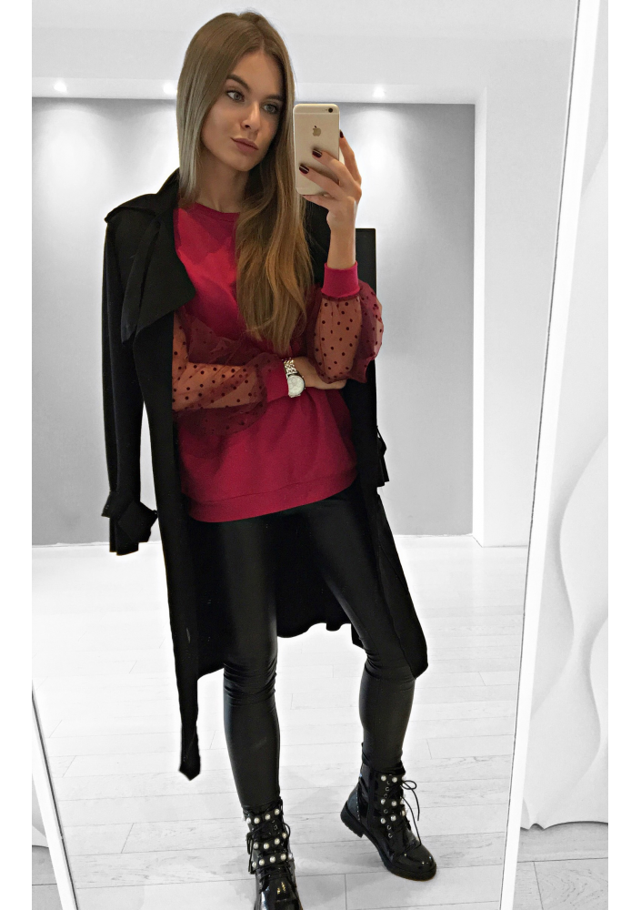 SWEATSHIRT WITH TIUL  SLEEVES ILM