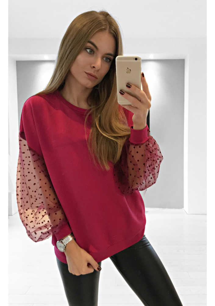 SWEATSHIRT WITH TIUL  SLEEVES ILM