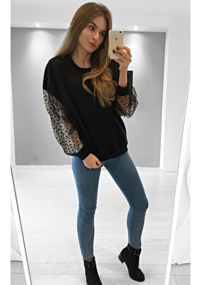 BLUZA Z HAFTOWANYM RĘKAWEM ILM