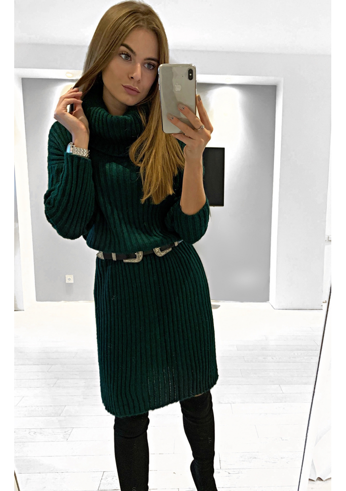 SWETER DŁUGA TUNIKA Z GOLFEM  P09