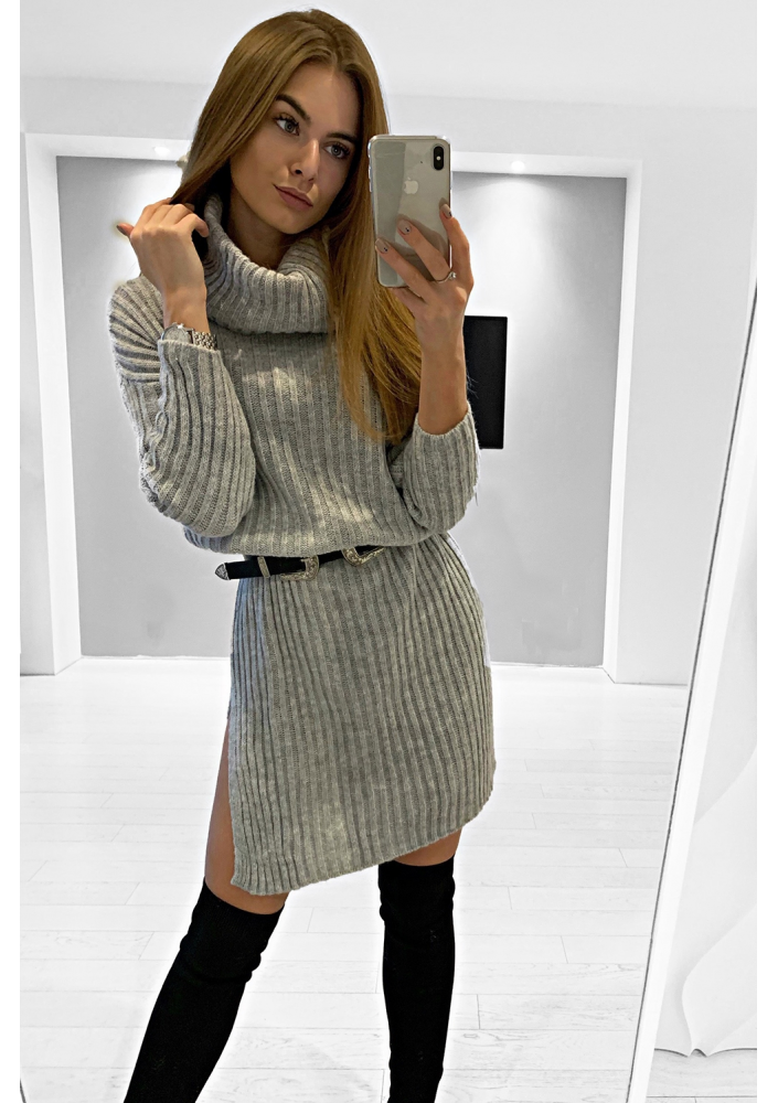 SWETER DŁUGA TUNIKA Z GOLFEM  P09