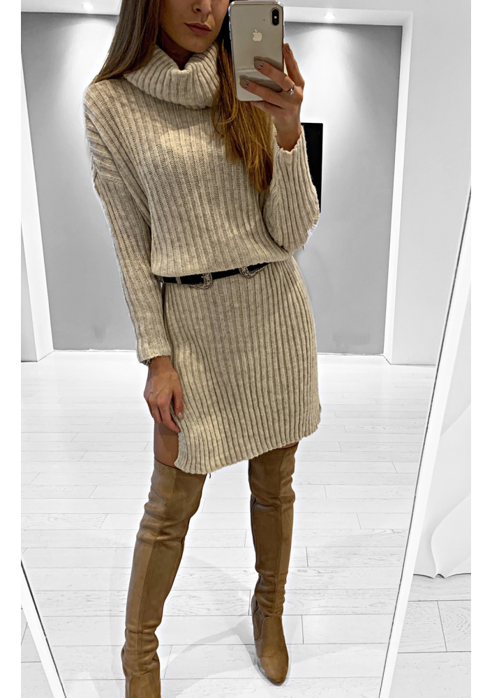 SWETER DŁUGA TUNIKA Z GOLFEM  P09