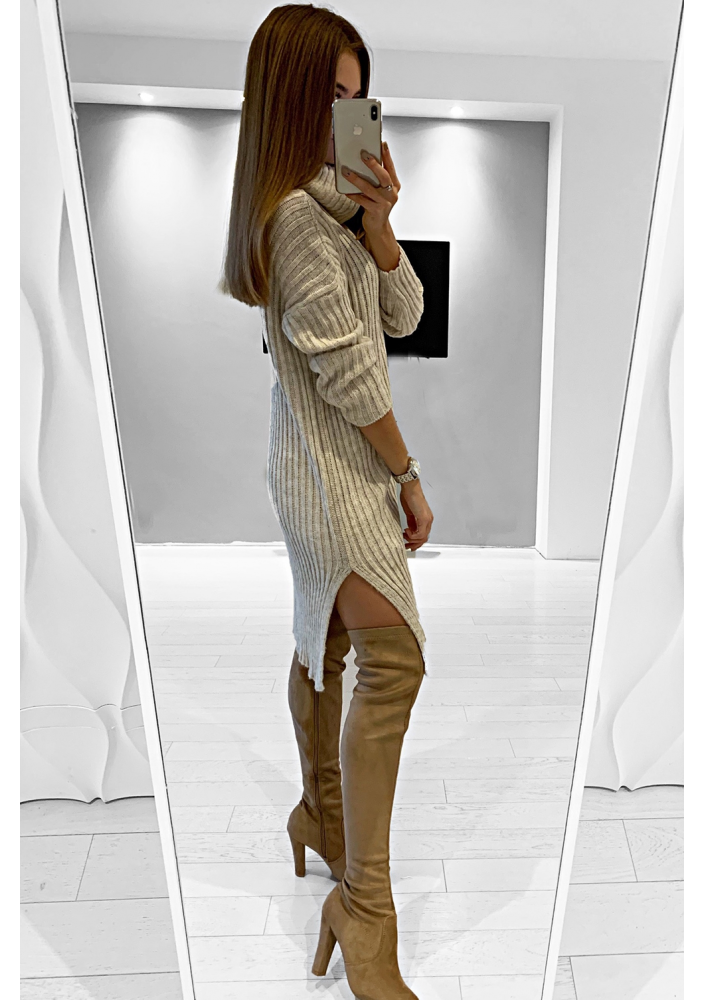 SWETER DŁUGA TUNIKA Z GOLFEM  P09