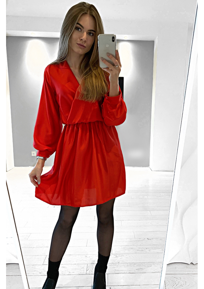 KOPERTOWA SUKIENKA Z SATYNY