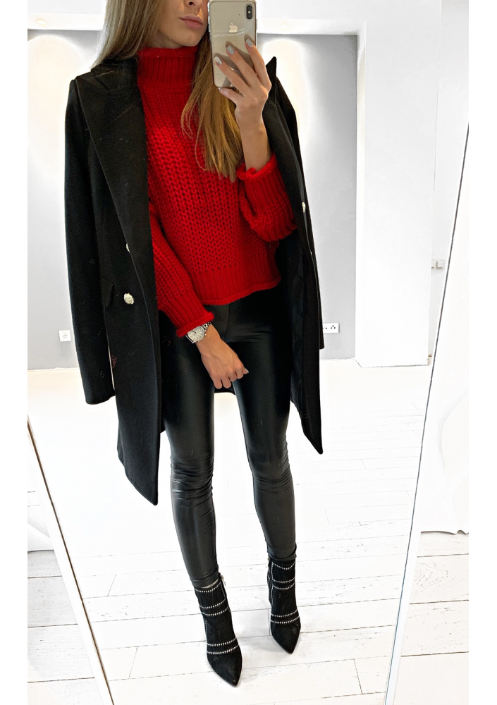 KRÓTKI SWETER Z PÓŁGOLFEM ILM P015