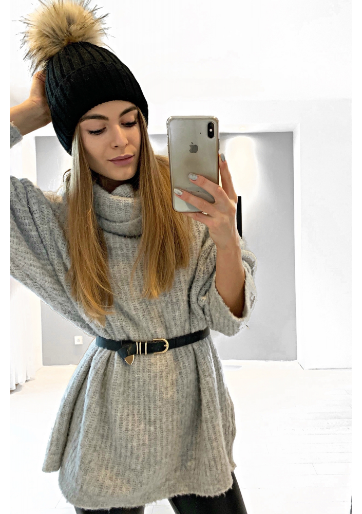 CZAPKA ZIMOWA Z POMPONEM ILM C01