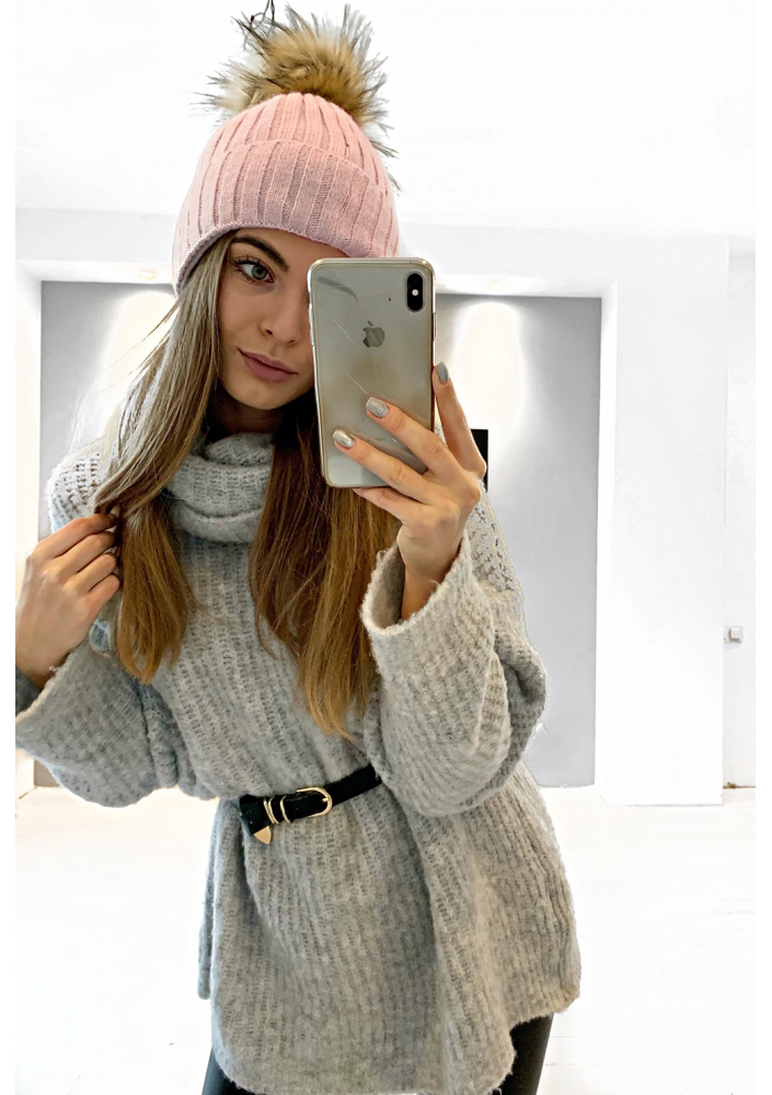 CZAPKA ZIMOWA Z POMPONEM ILM C01